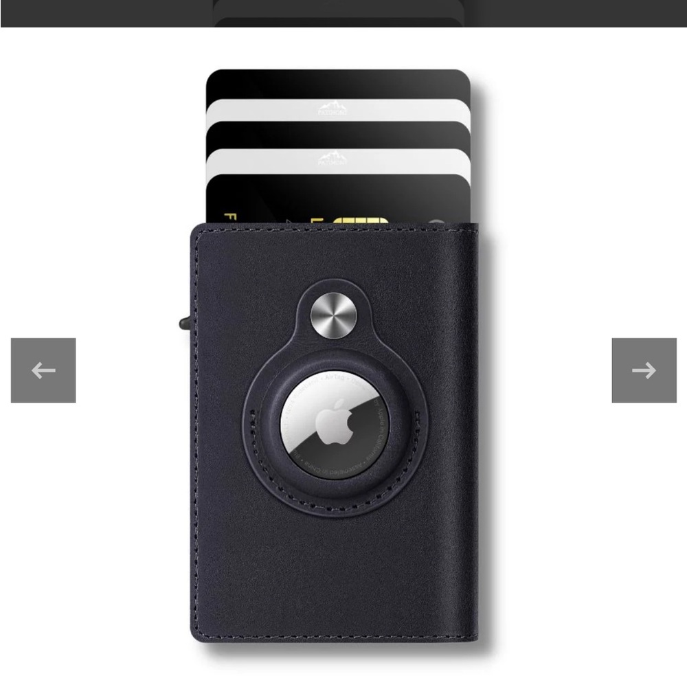 Sleek Black Card Holder with Tracker Slot